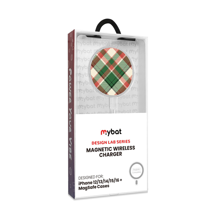 MyBat Design Lab Magnetic Wireless Charger - Silver - Rustic Plaid - MCGWIRC18SL-293-8.jpg