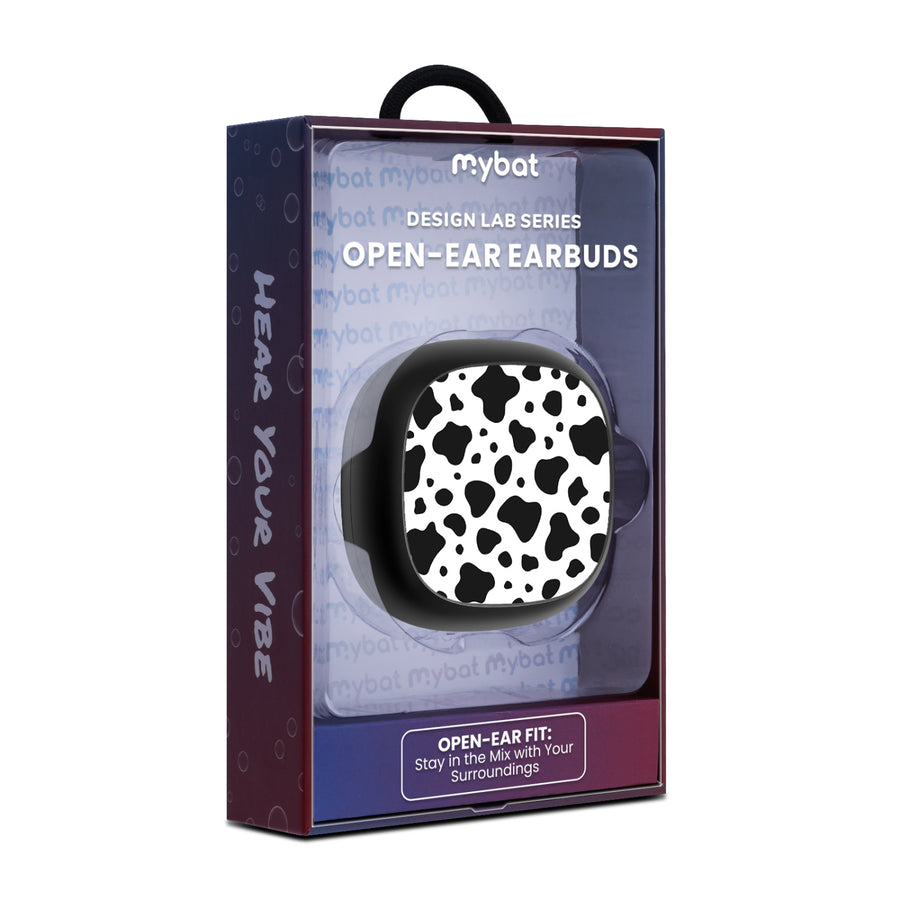 MyBat Design Lab Open-Ear Earbuds - Black - Original Cow Print - MFHSBTST251-014-10.jpg