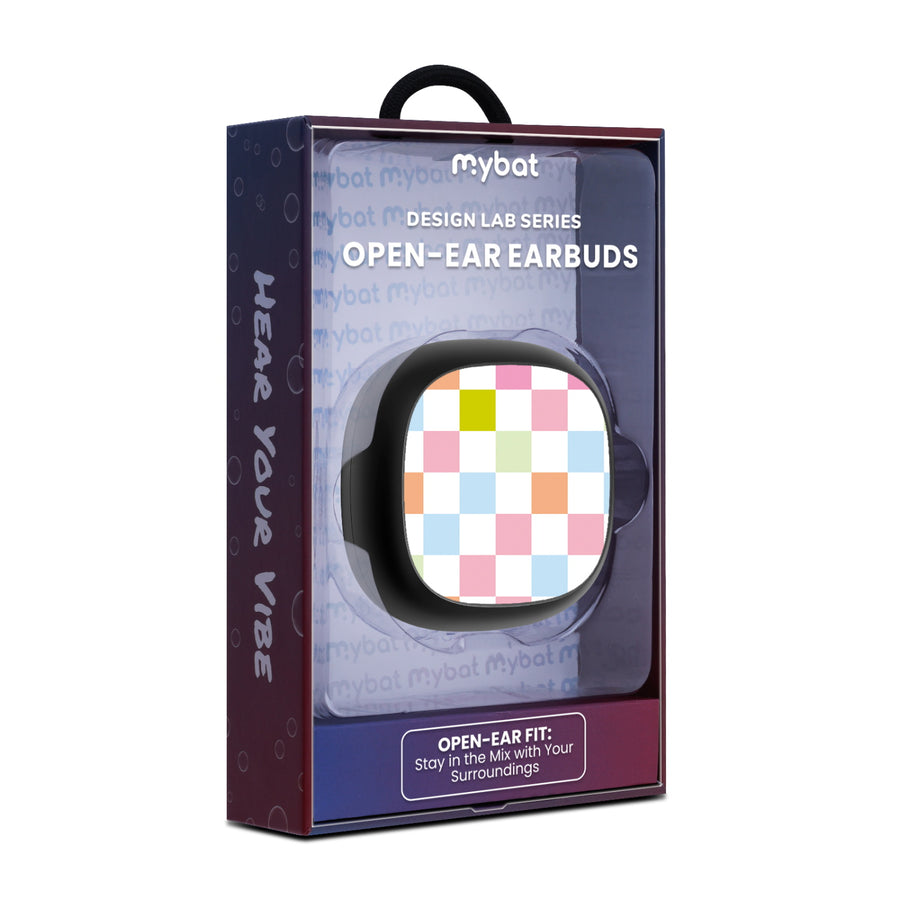MyBat Design Lab Open-Ear Earbuds - Black - Pastel Check - MFHSBTST251-480-10.jpg