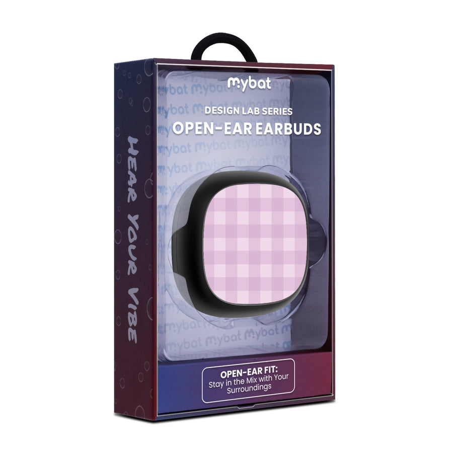 MyBat Design Lab Open-Ear Earbuds - Black - Purple Plaid - MFHSBTST251-483-10.jpg