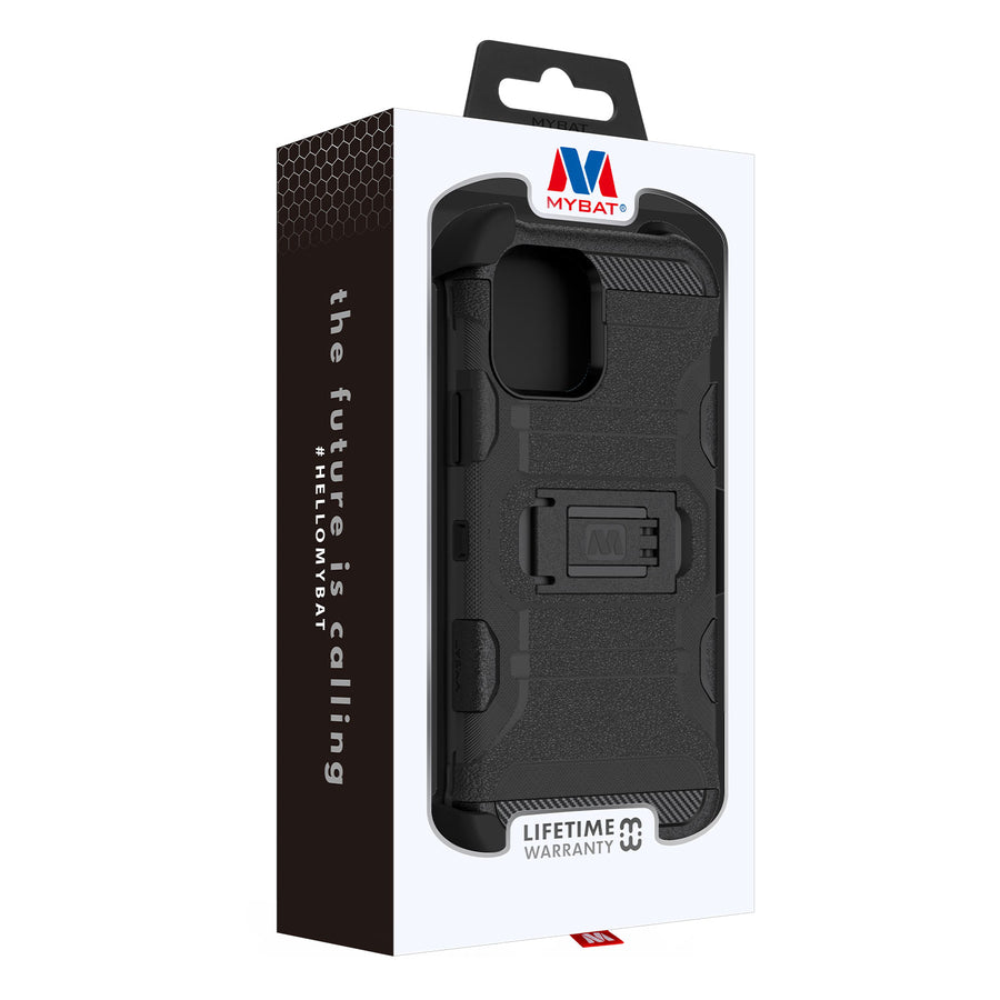 MyBat 3-in-1 Storm Tank Hybrid Protector Case Combo (with Black Holster) for Apple iPhone 12 mini - Black / Black - MIP12CS3NMS001-9.jpg