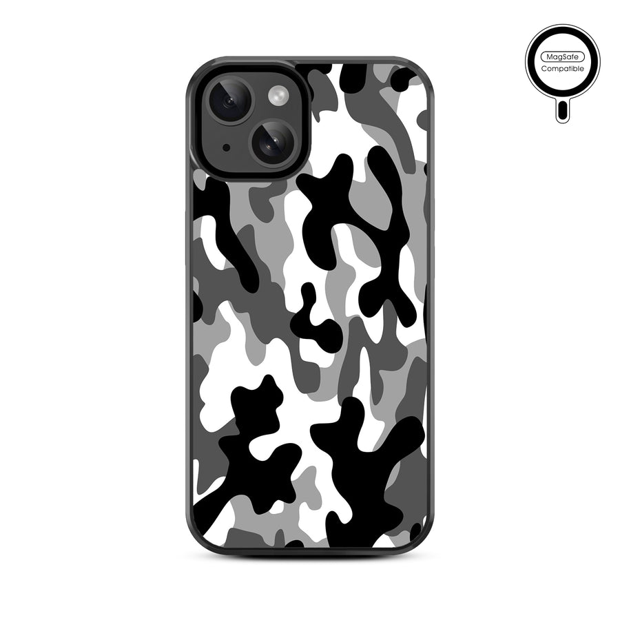 MyBat Design Lab Series MagSafe Case for Apple iPhone 17e / 16e / 14 / 13 - Black & White Camouflage - MIP13CSLESMSM122-3.jpg