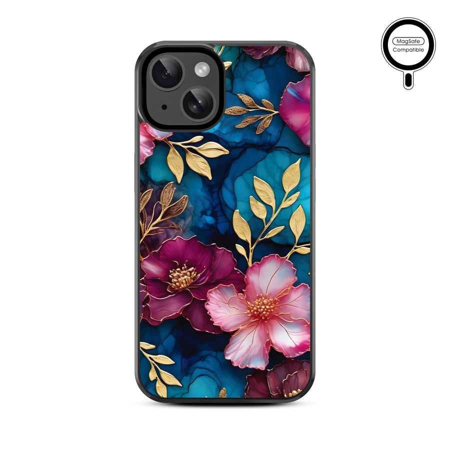 MyBat Design Lab Series MagSafe Case for Apple iPhone 17e / 16e / 14 / 13 - Gilded Petals - MIP13CSLESMSM188-3.jpg
