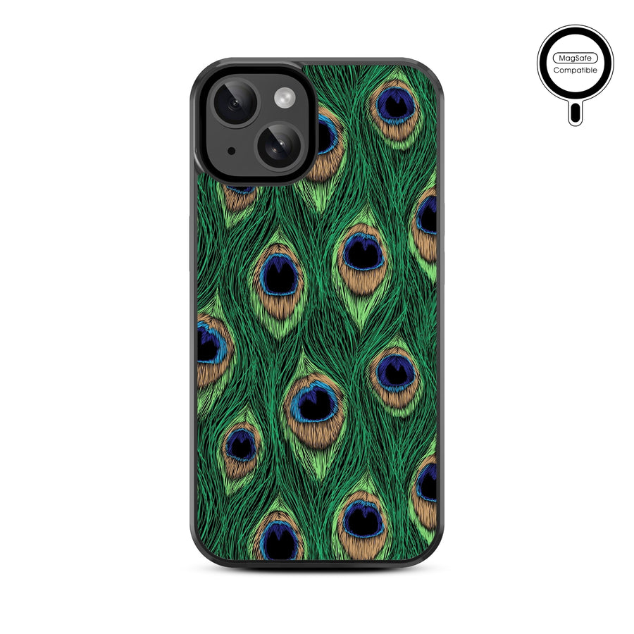 MyBat Design Lab Series MagSafe Case for Apple iPhone 15 (6.1) - Peacock Feathers - MIP15CSLESMSM018-3.jpg