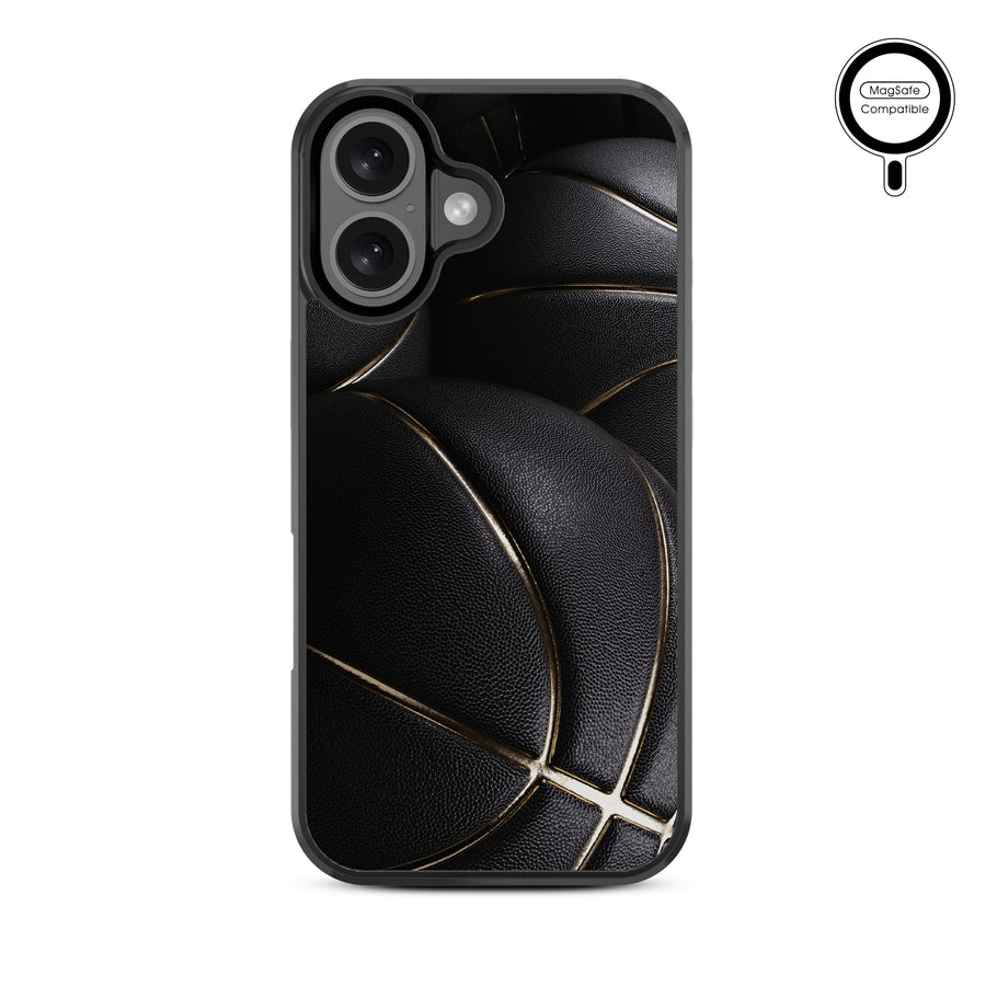 MyBat Design Lab Series MagSafe Case for Apple iPhone 16 - Black Basketballs - MIP16CSLESMSM090-3.jpg