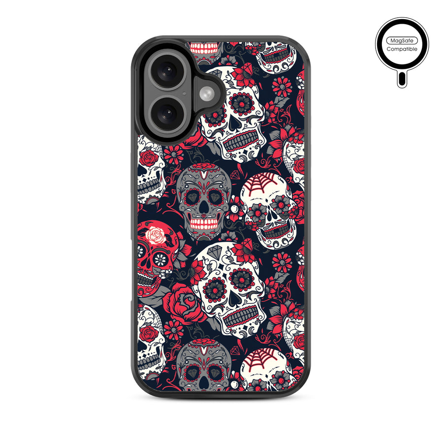 MyBat Design Lab Series MagSafe Case for Apple iPhone 16 - Sugar Rose Skulls - MIP16CSLESMSM418-3.jpg