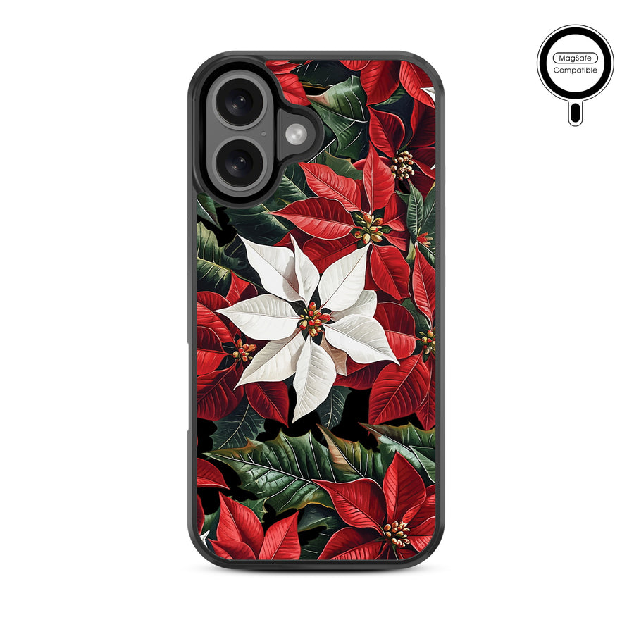 MyBat Design Lab Series MagSafe Case for Apple iPhone 16 Plus - Christmas Poinsettias - MIP16MCSLESMSM301-3.jpg