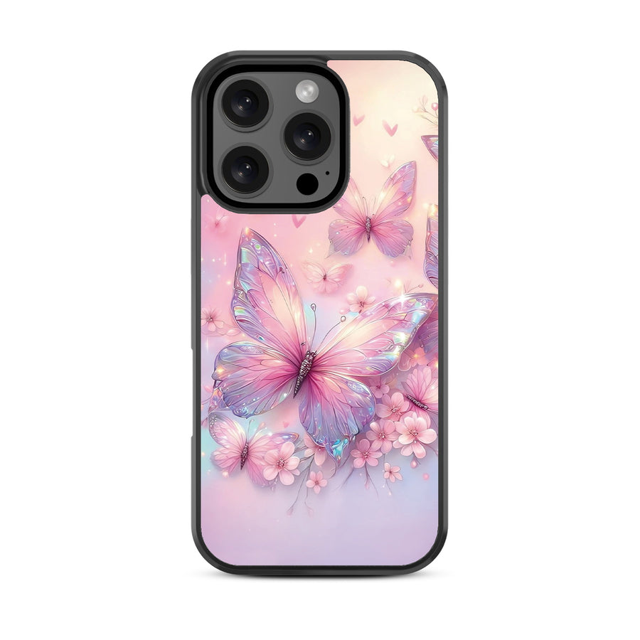 MyBat Design Lab Series Case for Apple iPhone 16 Pro - Pink Butterflies - MIP16PCSLESM361-3.jpg