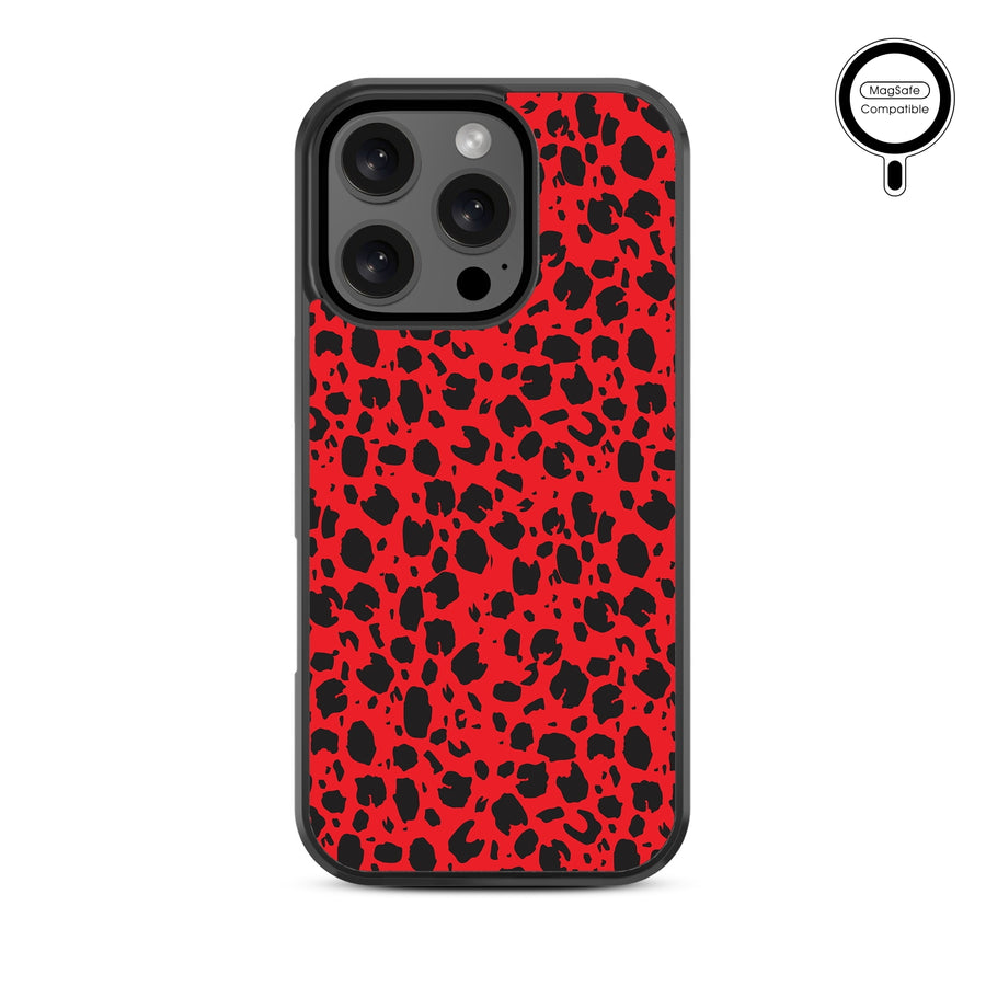 MyBat Design Lab Series MagSafe Case for Apple iPhone 16 Pro - Red Leopard Print - MIP16PCSLESMSM008-3.jpg