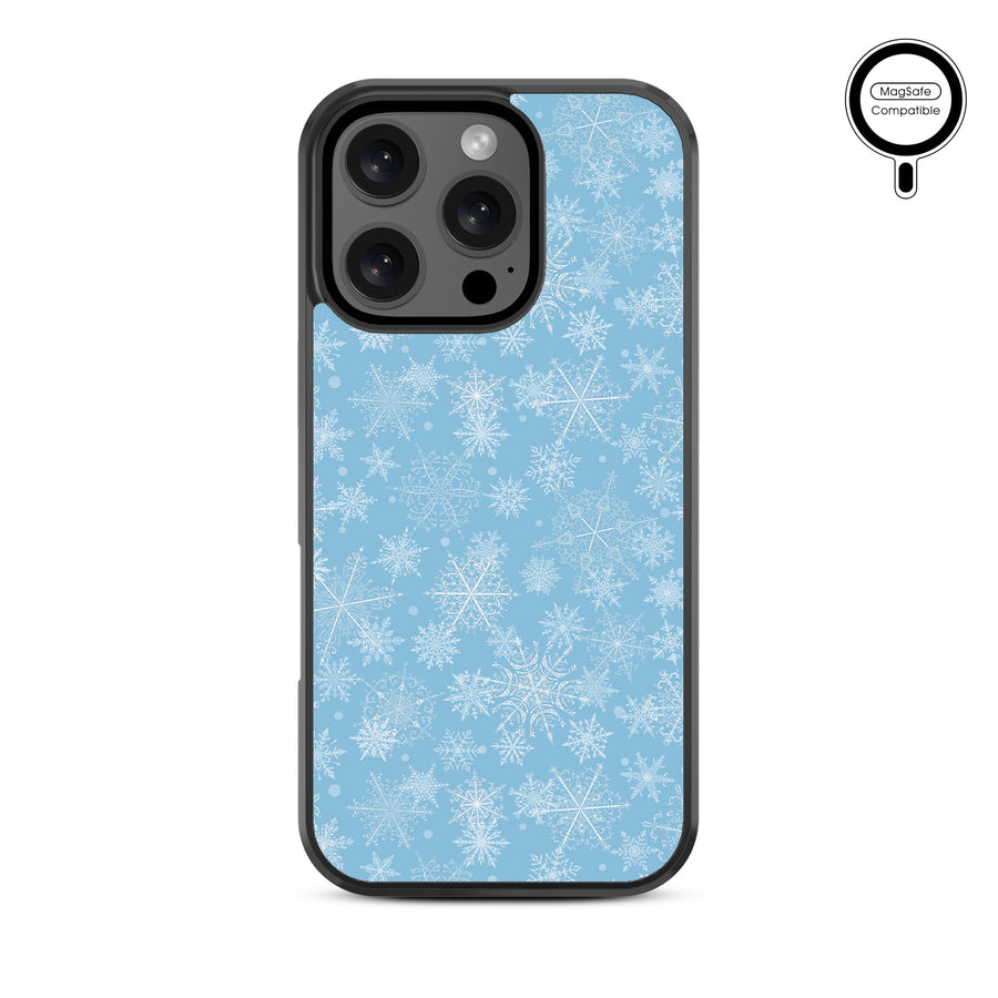 MyBat Design Lab Series MagSafe Case for Apple iPhone 16 Pro - Blue Snowflakes - MIP16PCSLESMSM283-3.jpg