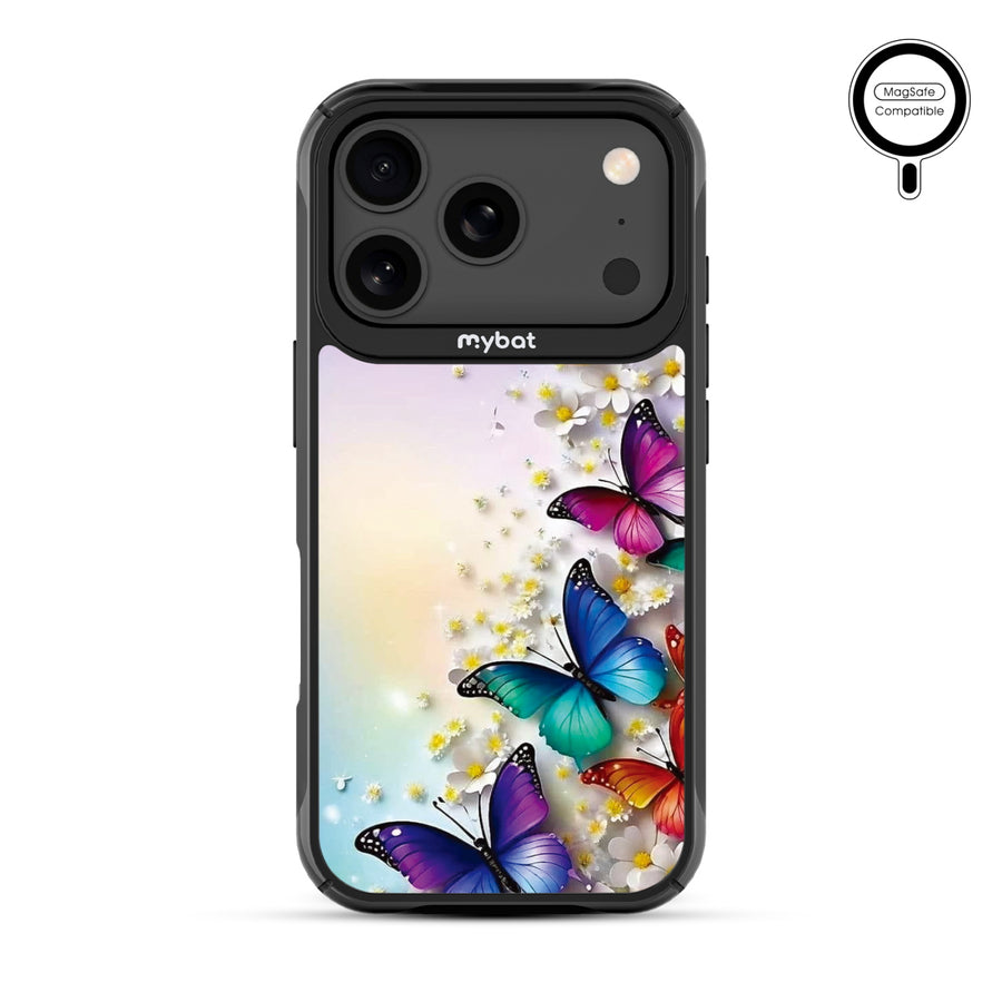 MyBat Design Lab Series MagSafe Case for Apple iPhone 17 Pro - Rainbow Butterflies - MIP17PCSLESMSMP187-3.jpg