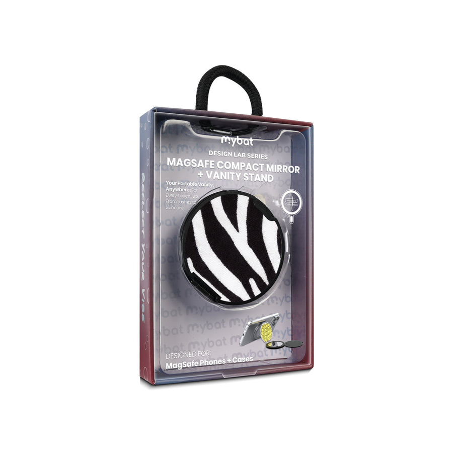 MyBat Design Lab MagSafe Selfie Mirror Kickstand - Black - Zebra Print - MOTHMNUSU331-009-11.jpg