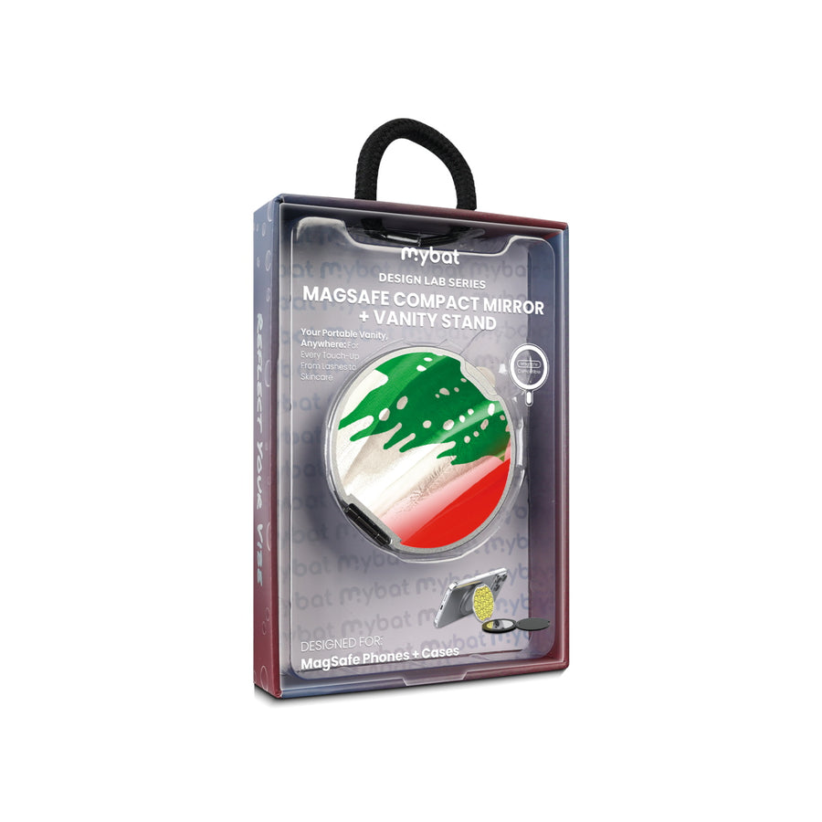 MyBat Design Lab MagSafe Selfie Mirror Kickstand - Silver - Lebanese Flag - MOTHMNUSU332-033-11.jpg