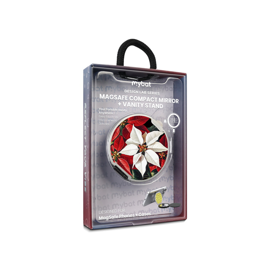 MyBat Design Lab MagSafe Selfie Mirror Kickstand - Silver - Christmas Poinsettias - MOTHMNUSU332-301-11.jpg