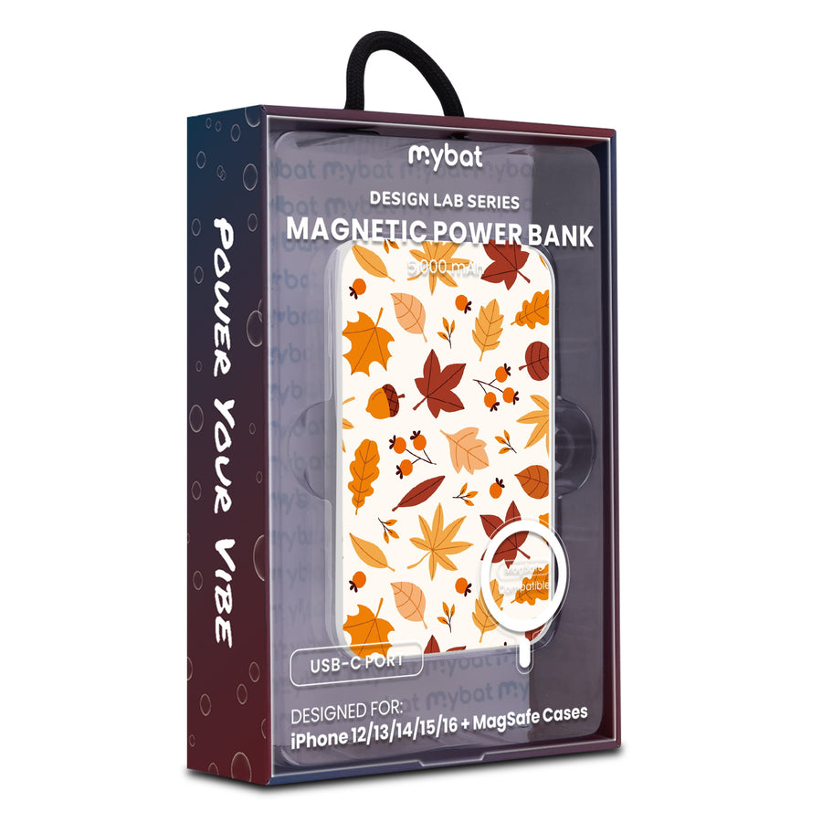 MyBat Design Lab 5000mAh Magnetic Wireless Power Bank - White - Falling Leaves - MPBBAT132-WH-424-9.jpg
