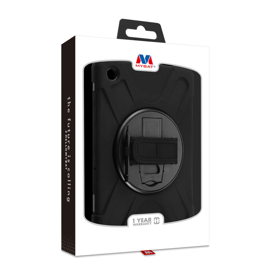 MyBat Rotatable Stand Protector Case (with Wristband) for Samsung Galaxy Tab A9+ 5G - Black / Black - MSTA9PCSRSSS001-8.jpg
