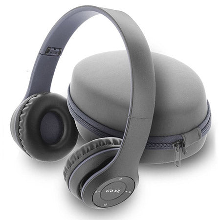 Sentry Bluetooth Heaphones with Zipper Carrying Case - BLACK