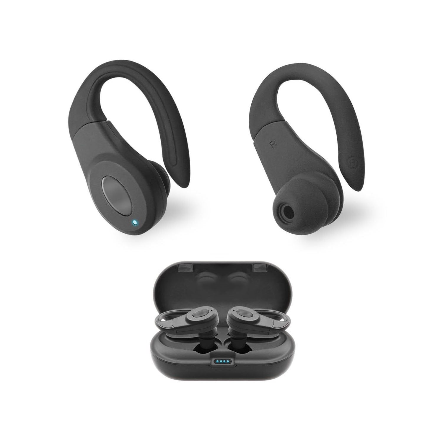 Sentry Active Noise Cancelling Bluetooth True Wireless Sport Hooks - Black