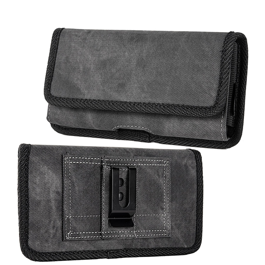 LUXMO Extra Large Horizontal Universal Pouch w/ Dual Card Slots - Dark Denim Fabric