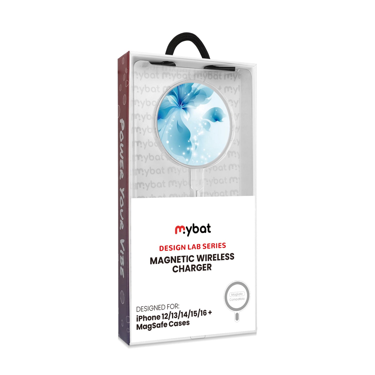 MyBat Design Lab Magnetic Wireless Charger - Silver - Butterfly & Flowers - MCGWIRC18SL-020-8.jpg