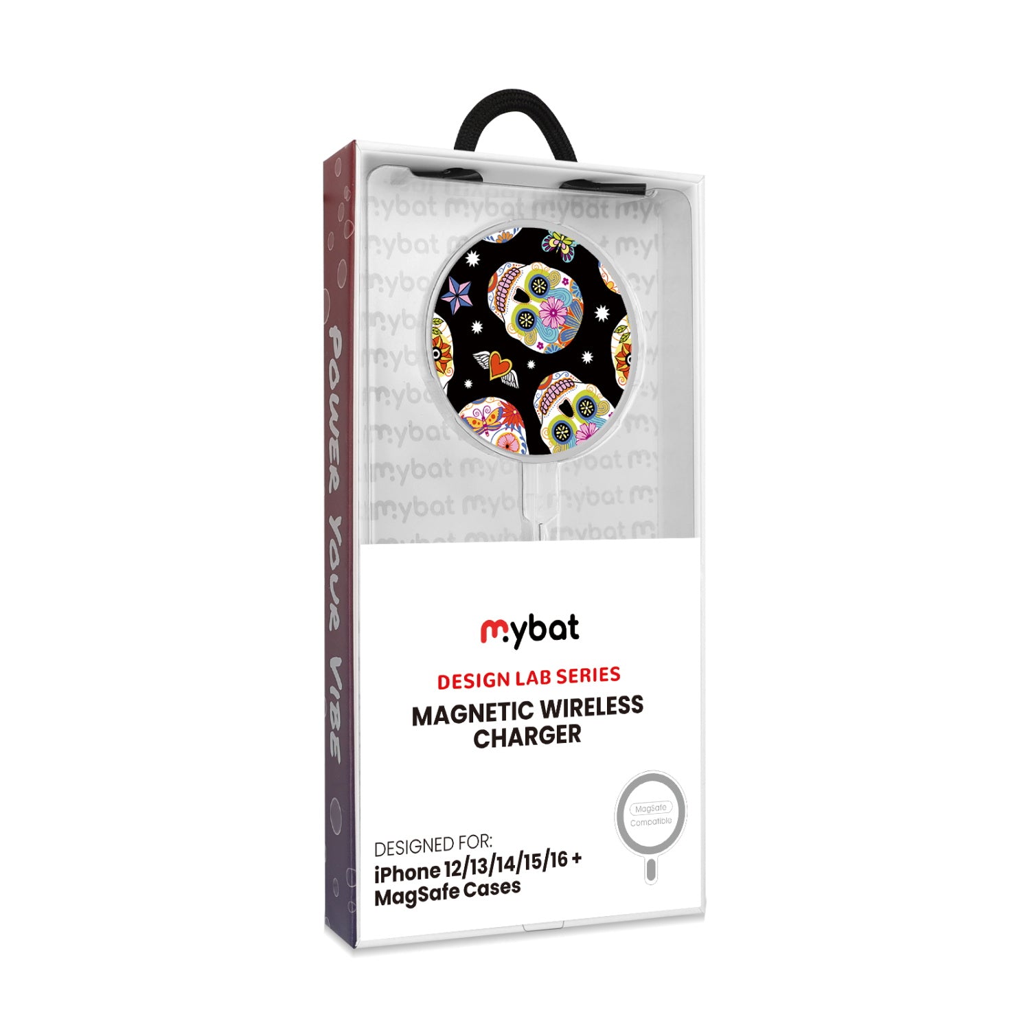 MyBat Design Lab Magnetic Wireless Charger - Silver - Day of the Dead - MCGWIRC18SL-056-8.jpg