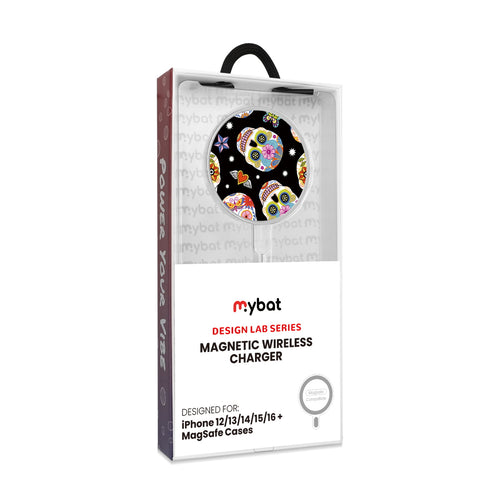 MyBat Design Lab Magnetic Wireless Charger - Silver - Day of the Dead - MCGWIRC18SL-056-8.jpg