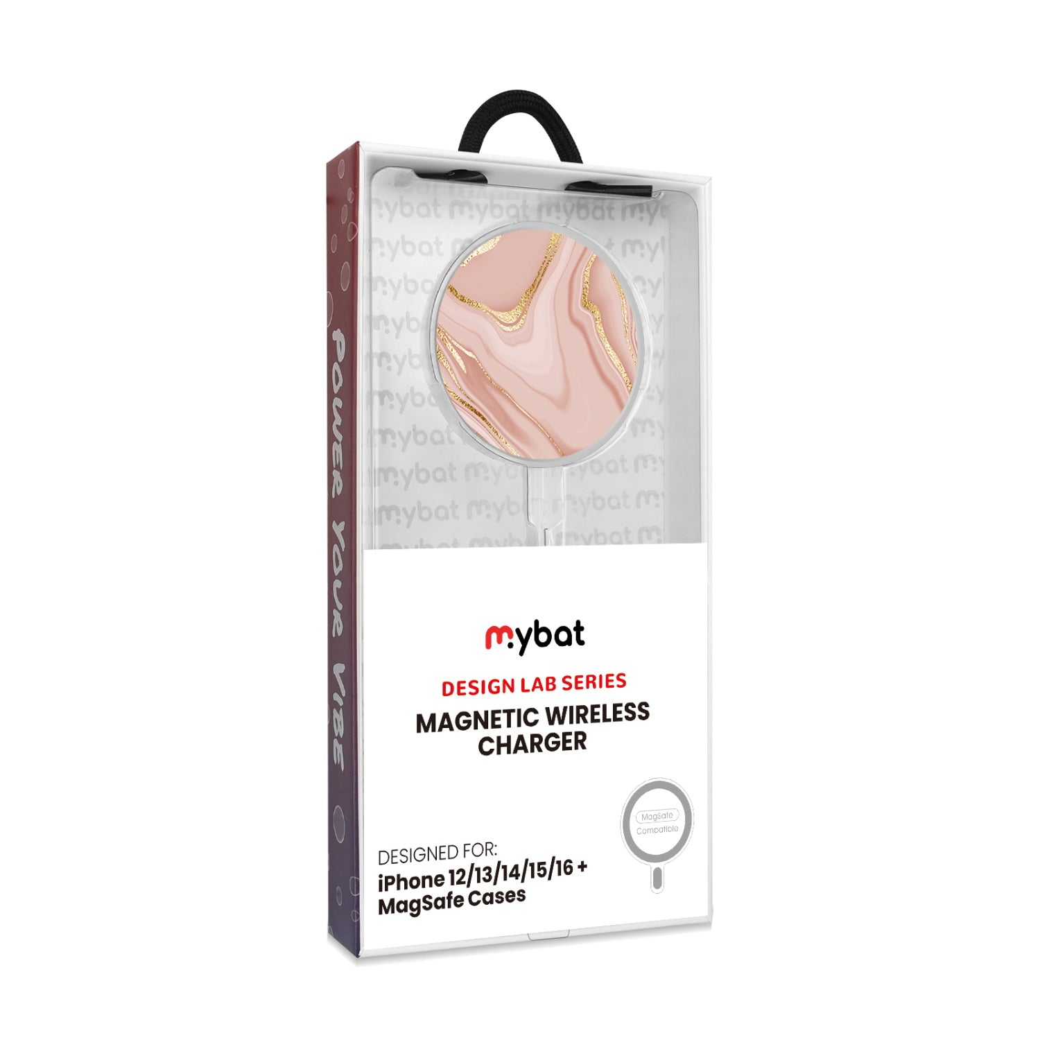 MyBat Design Lab Magnetic Wireless Charger - Silver - Pink Marble - MCGWIRC18SL-107-8.jpg