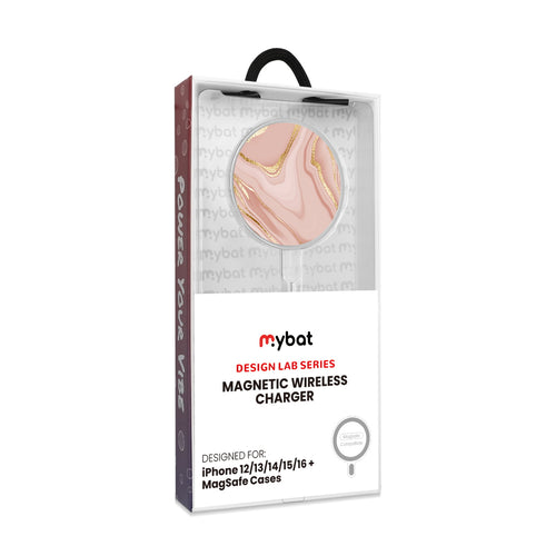 MyBat Design Lab Magnetic Wireless Charger - Silver - Pink Marble - MCGWIRC18SL-107-8.jpg