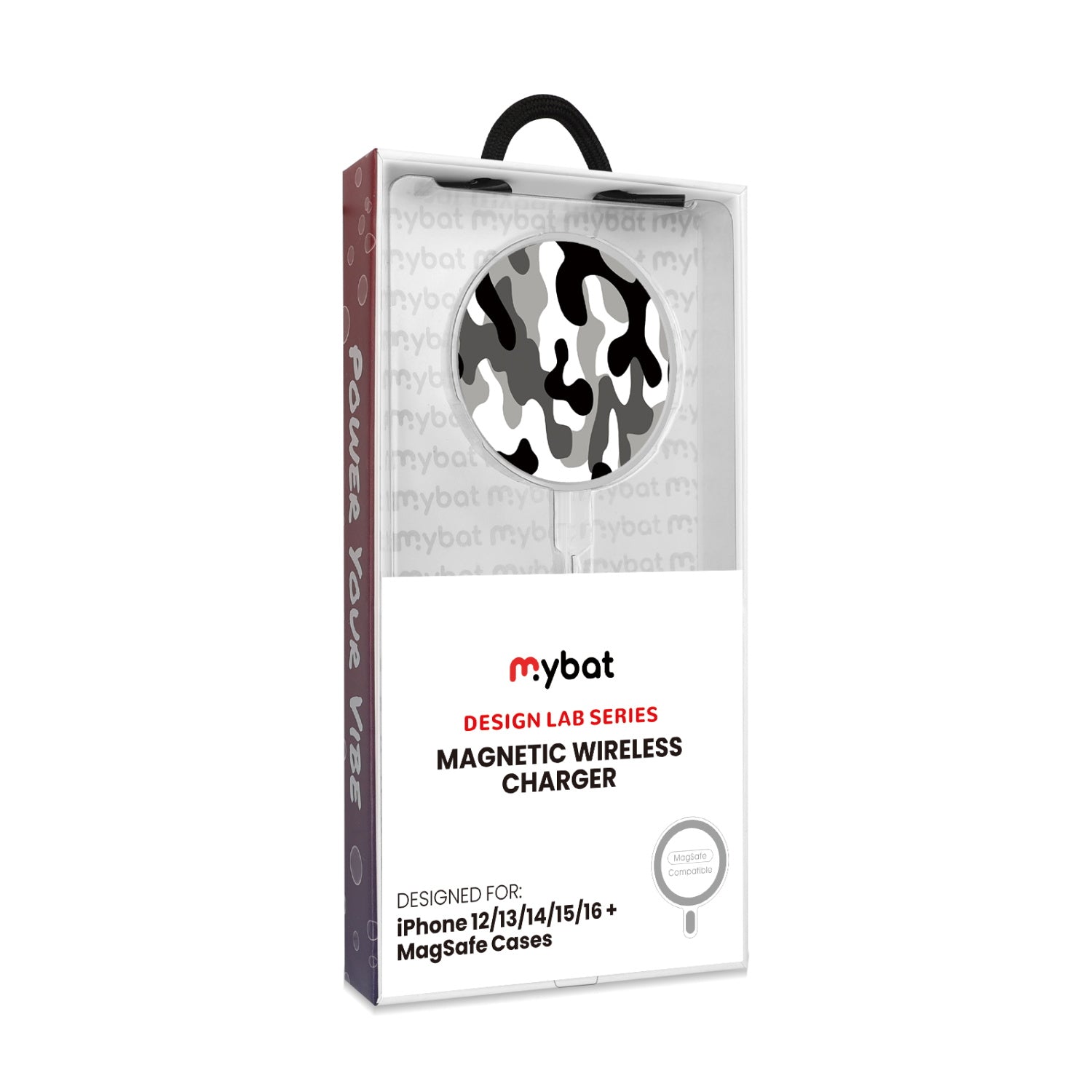MyBat Design Lab Magnetic Wireless Charger - Silver - Black & White Camouflage - MCGWIRC18SL-122-8.jpg