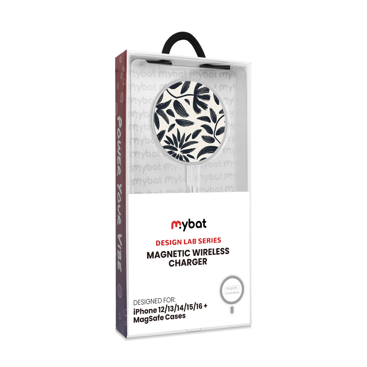 MyBat Design Lab Magnetic Wireless Charger - Silver - Vintage Floral - MCGWIRC18SL-124-8.jpg