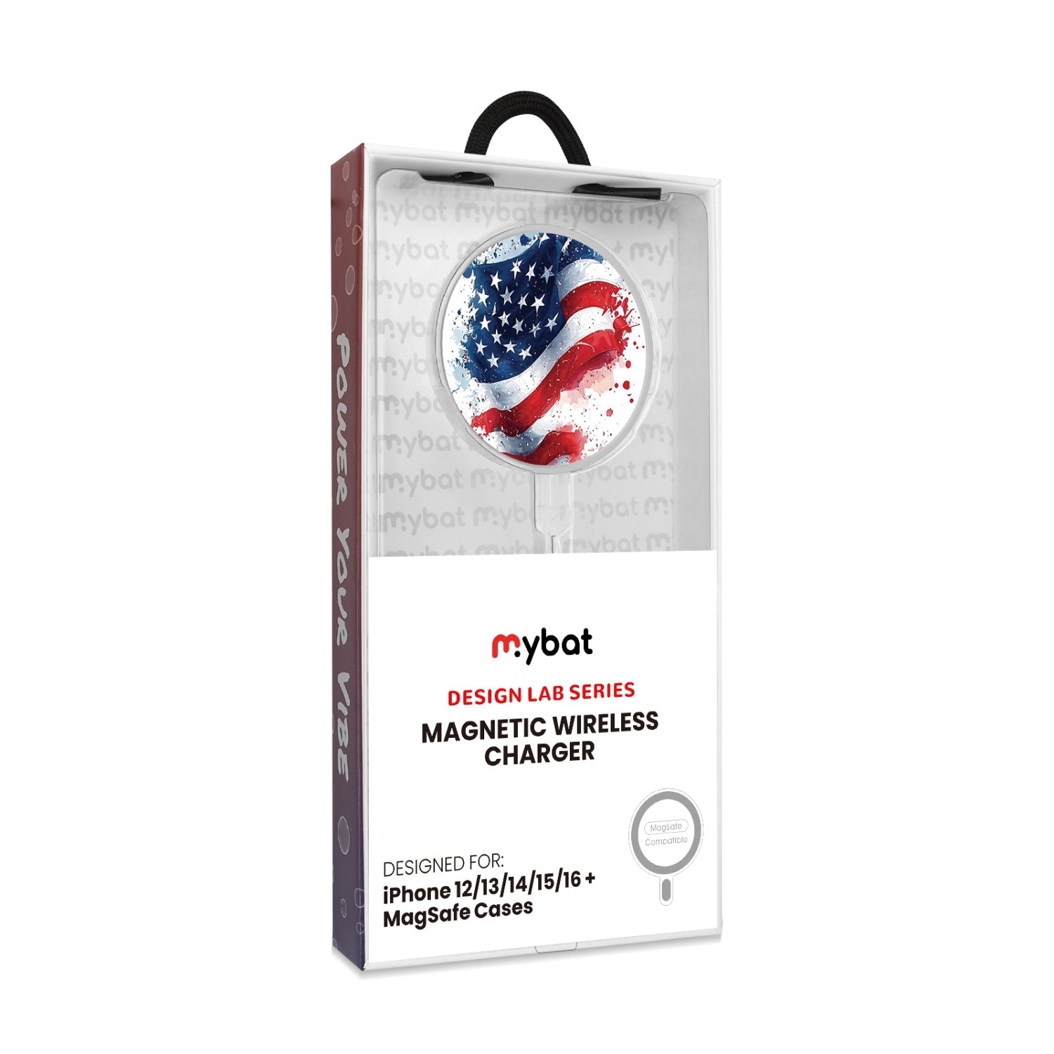 MyBat Design Lab Magnetic Wireless Charger - Silver - Patriotic Flag Painiting - MCGWIRC18SL-346-8.jpg