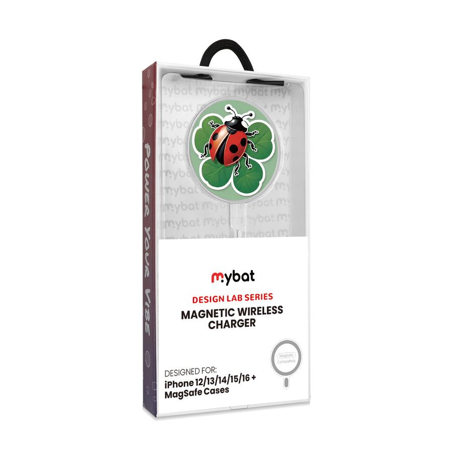 MyBat Design Lab Magnetic Wireless Charger - Silver - Ladybug Luck - MCGWIRC18SL-373-8.jpg