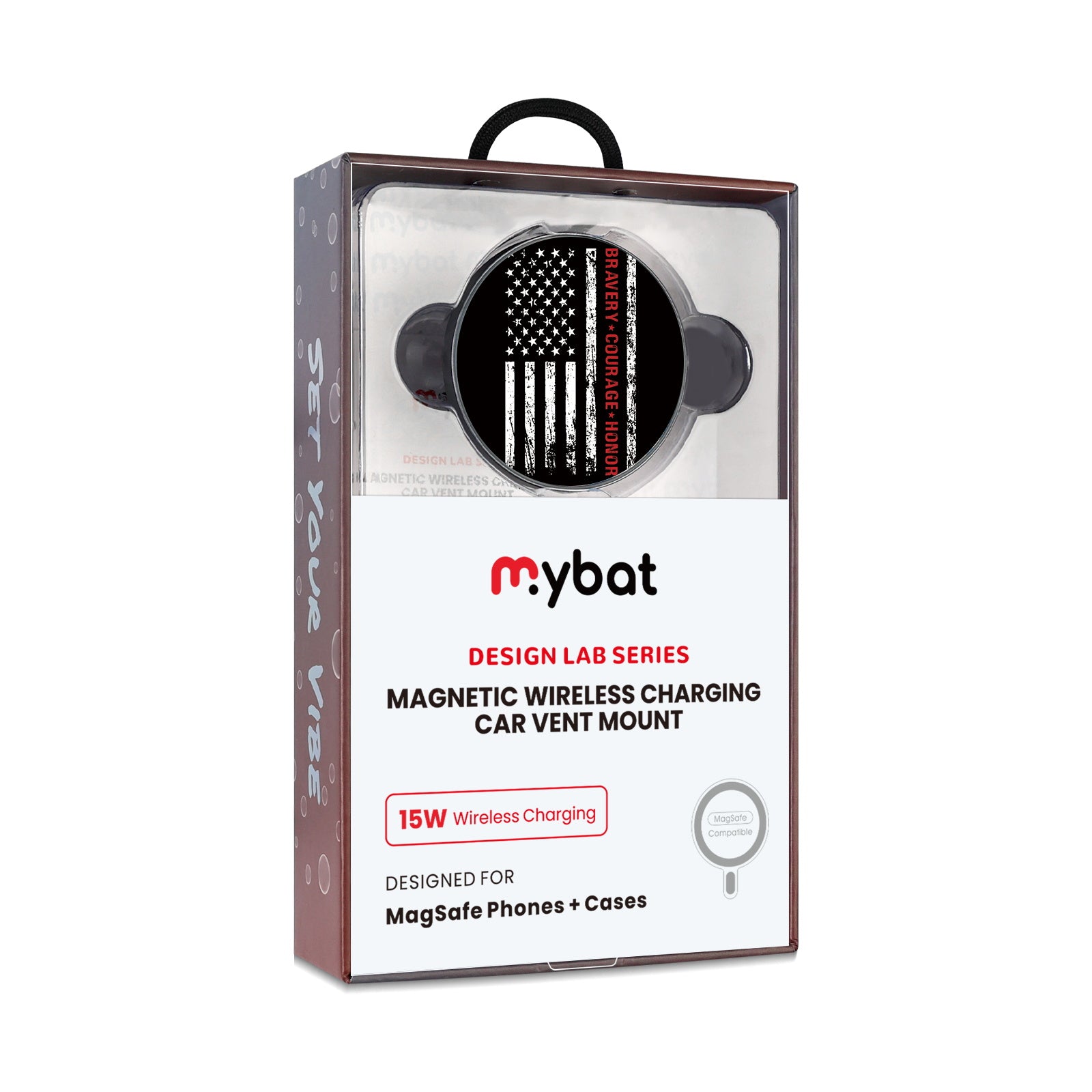 MyBat Design Lab Magnetic Wireless Charging Vent Mount - Black - Firefighter Flag - MCGWIRC21BK-041-10.jpg