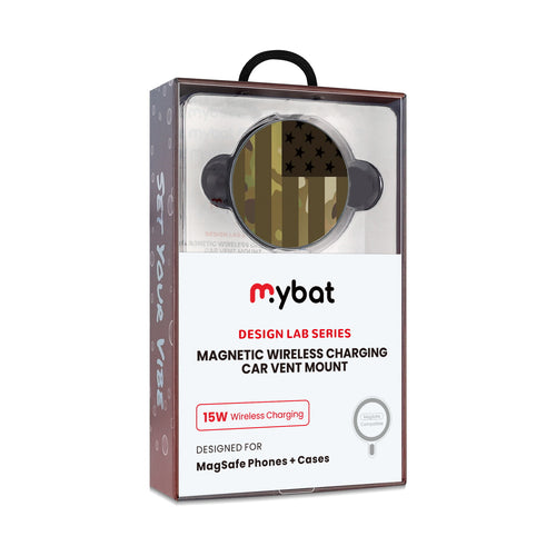 MyBat Design Lab Magnetic Wireless Charging Vent Mount - Black - Military Camouflage American Flag - MCGWIRC21BK-054-10.jpg