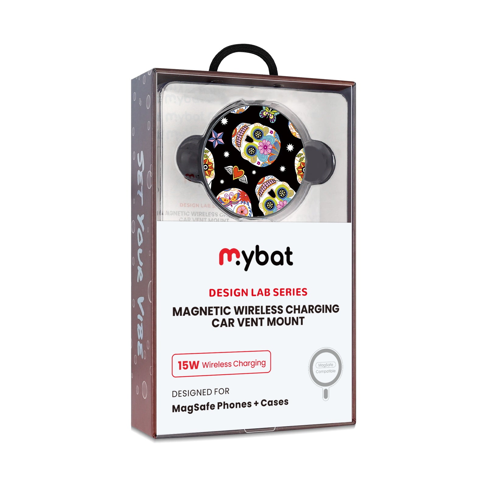 MyBat Design Lab Magnetic Wireless Charging Vent Mount - Black - Day of the Dead - MCGWIRC21BK-056-10.jpg