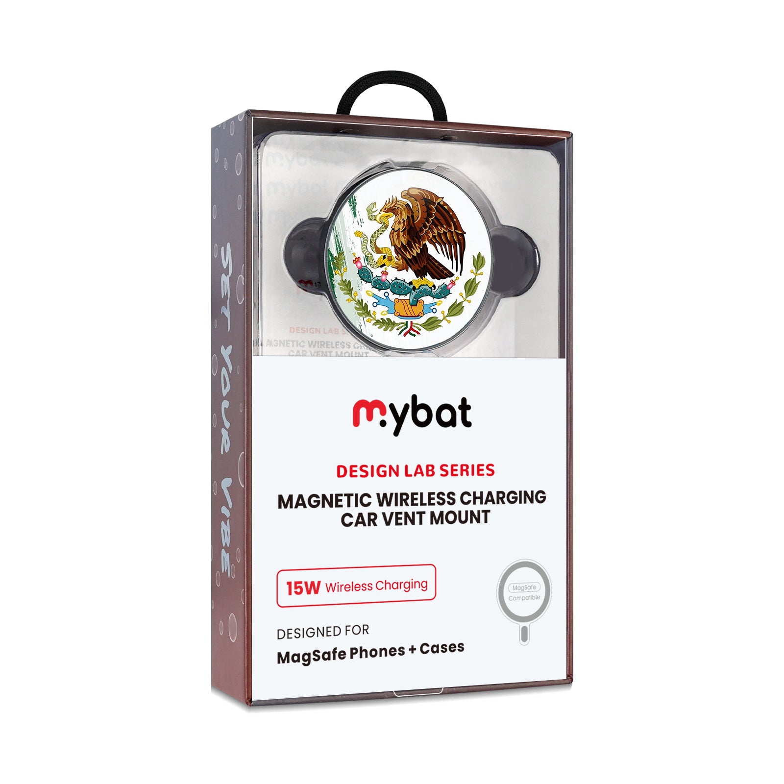 MyBat Design Lab Magnetic Wireless Charging Vent Mount - Black - Bandera de México - MCGWIRC21BK-174-10.jpg