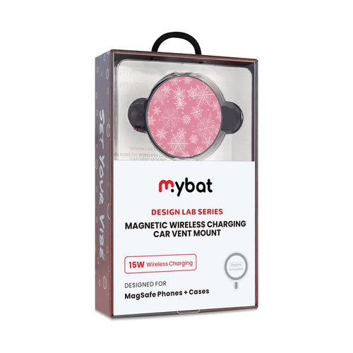MyBat Design Lab Magnetic Wireless Charging Vent Mount - Black - Pink Snowflakes - MCGWIRC21BK-282-10.jpg