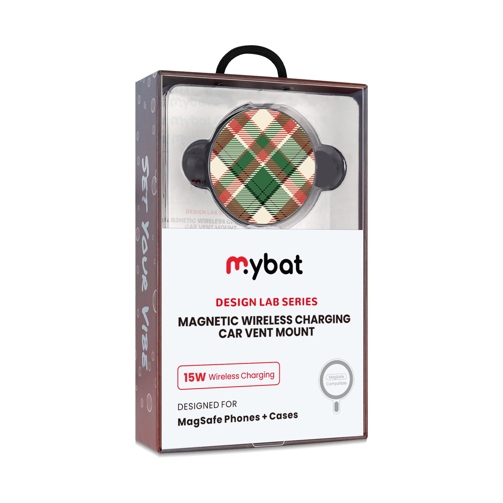 MyBat Design Lab Magnetic Wireless Charging Vent Mount - Black - Rustic Plaid - MCGWIRC21BK-293-10.jpg