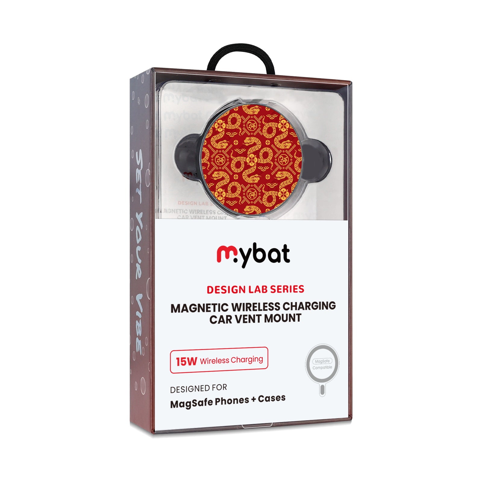 MyBat Design Lab Magnetic Wireless Charging Vent Mount - Black - Golden Snake Dance - MCGWIRC21BK-317-10.jpg