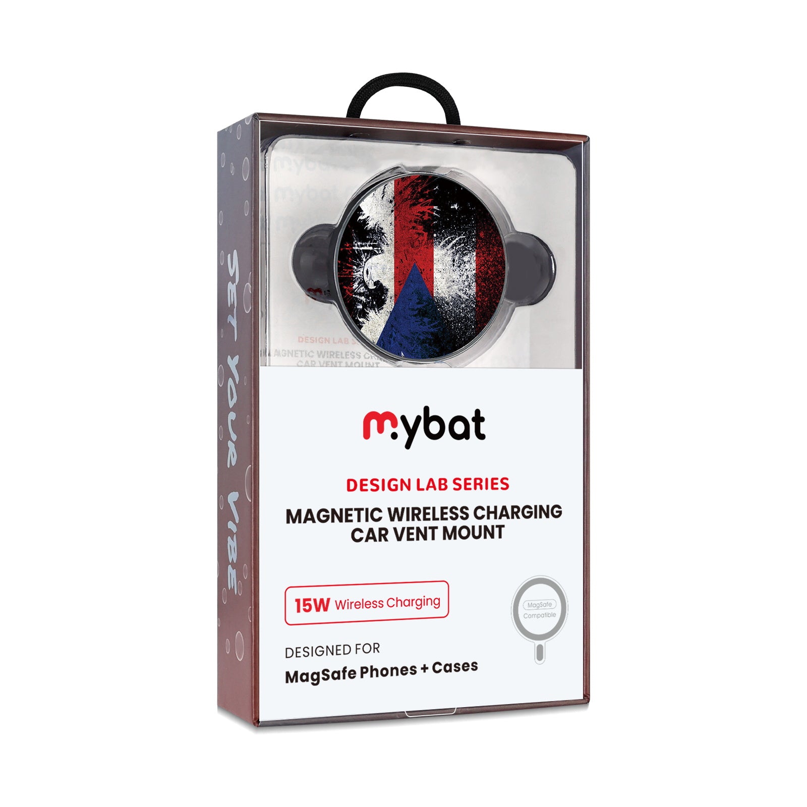 MyBat Design Lab Magnetic Wireless Charging Vent Mount - Black - Puerto Rico Eagle Flag - MCGWIRC21BK-359-10.jpg
