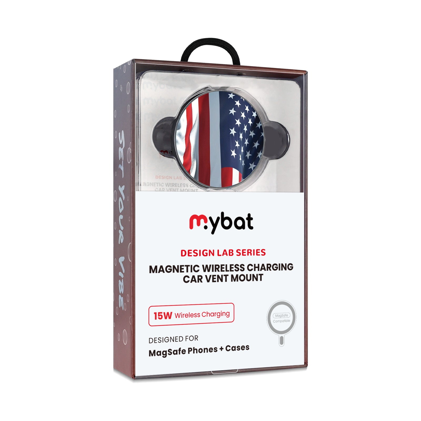 MyBat Design Lab Magnetic Wireless Charging Vent Mount - Black - Waving USA FLag - MCGWIRC21BK-367-10.jpg