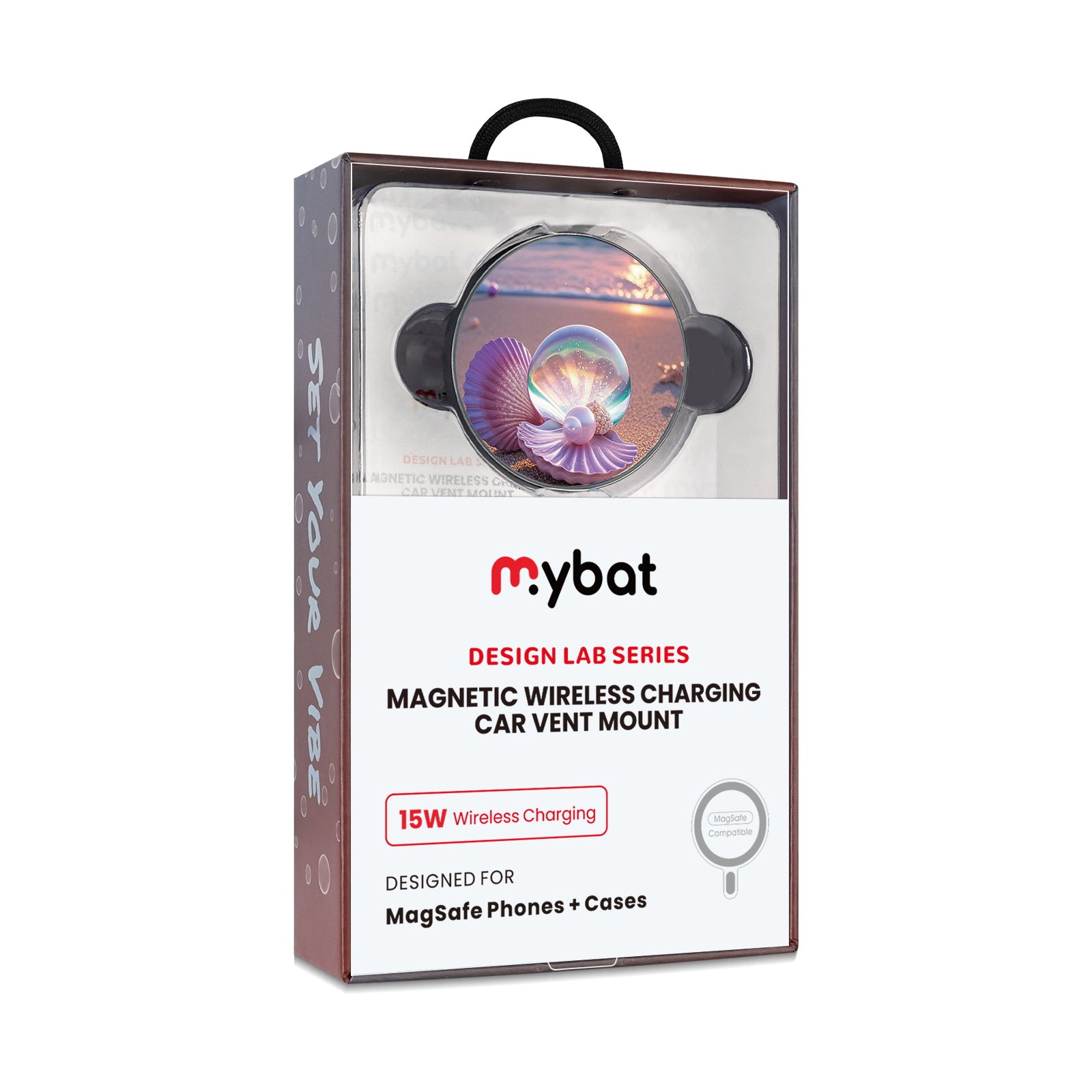 MyBat Design Lab Magnetic Wireless Charging Vent Mount - Black - Seashell Beach - MCGWIRC21BK-374-10.jpg