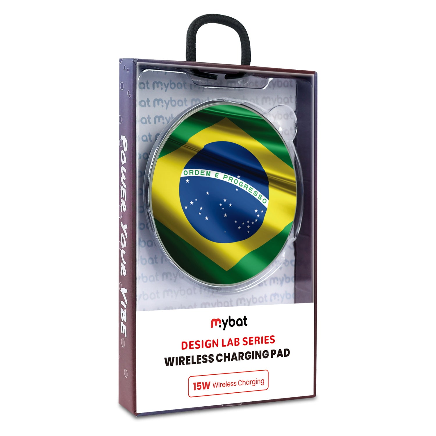 MyBat Design Lab Series Wireless Charging Pad - Silver - Brazilian Flag - MCGWIRC22SL-038-9.jpg