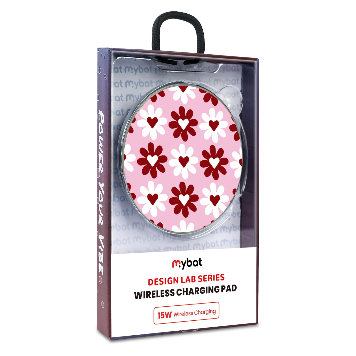 MyBat Design Lab Series Wireless Charging Pad - Silver - Love in Bloom - MCGWIRC22SL-341-9.jpg