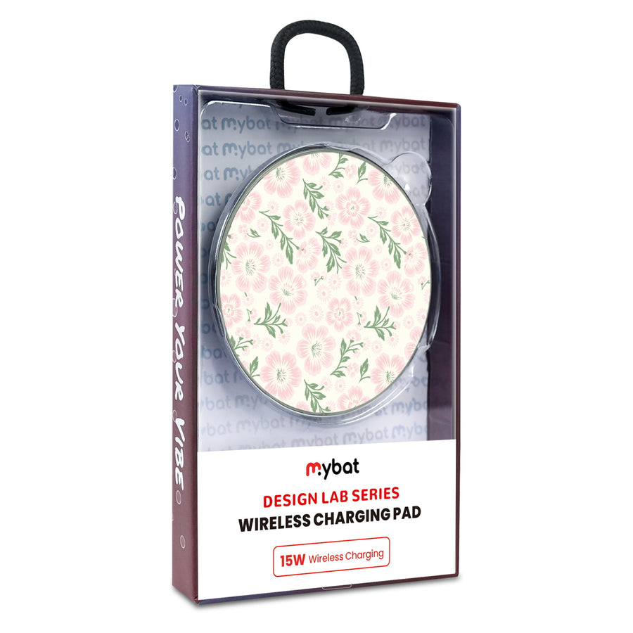 MyBat Design Lab Series Wireless Charging Pad - Silver - Pink Posies - MCGWIRC22SL-473-9.jpg