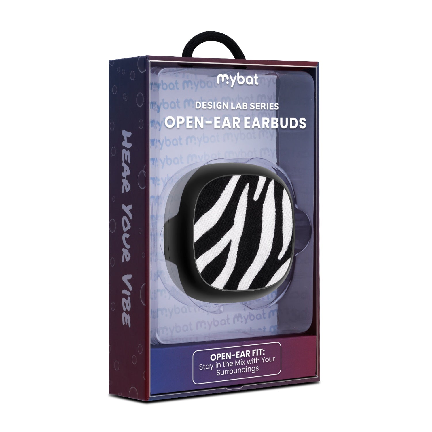 MyBat Design Lab Open-Ear Earbuds - Black - Zebra Print - MFHSBTST251-009-10.jpg