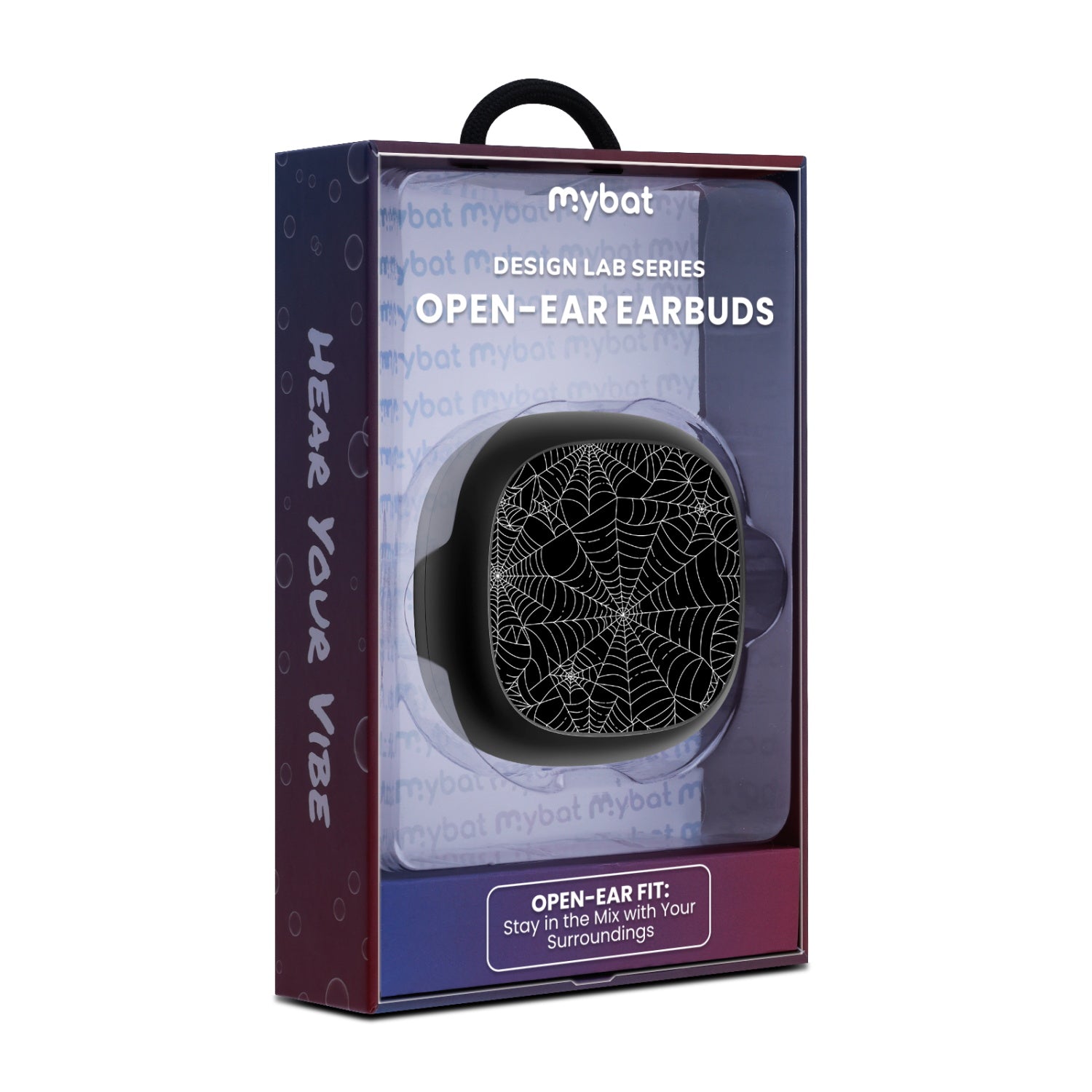 MyBat Design Lab Open-Ear Earbuds - Black - Spider Web - MFHSBTST251-217-10.jpg