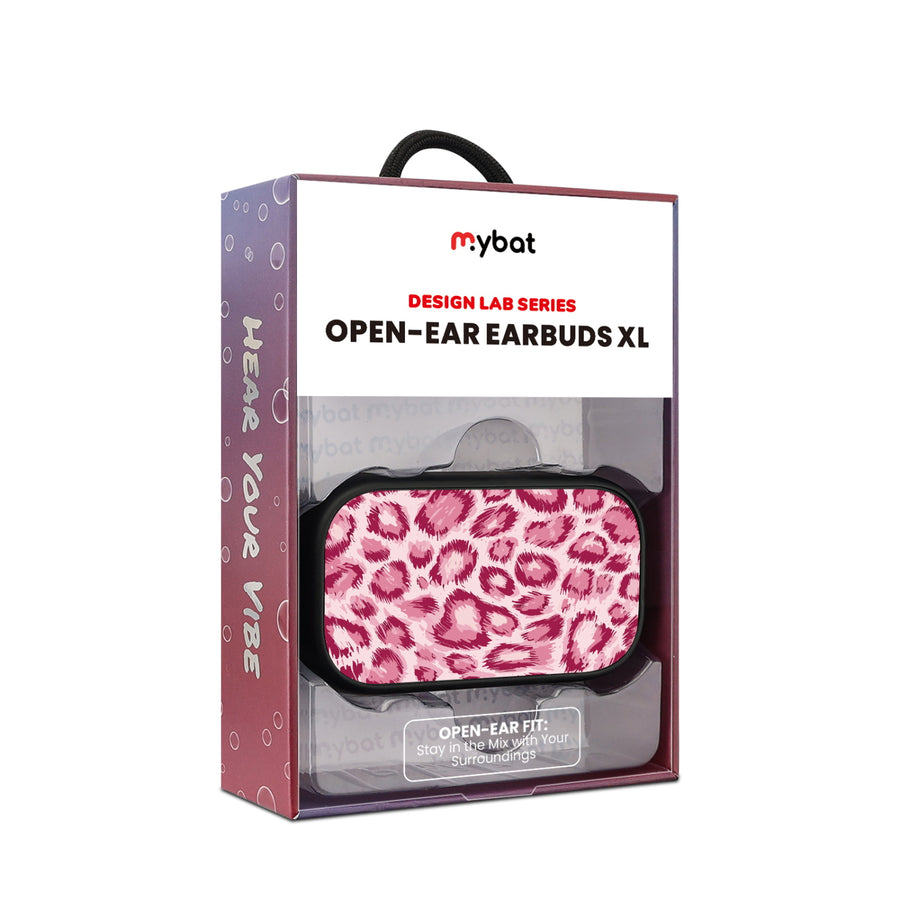 MyBat Design Lab Open-Ear Earbuds XL - Black - Pink Leopard Print - MFHSBTST271-007-10.jpg