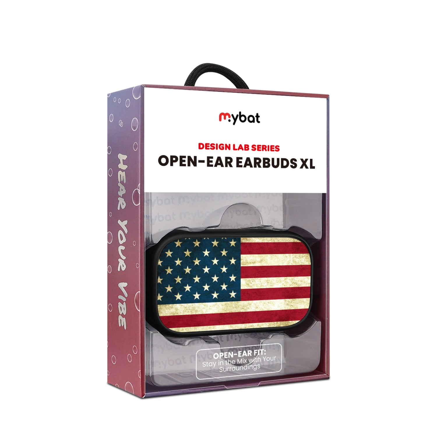 MyBat Design Lab Open-Ear Earbuds XL - Black - American Flag - MFHSBTST271-043-10.jpg