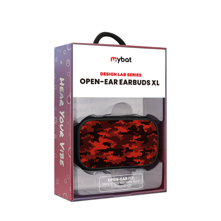 MyBat Design Lab Open-Ear Earbuds XL - Black - Red Digital Camouflage - MFHSBTST271-086-10.jpg